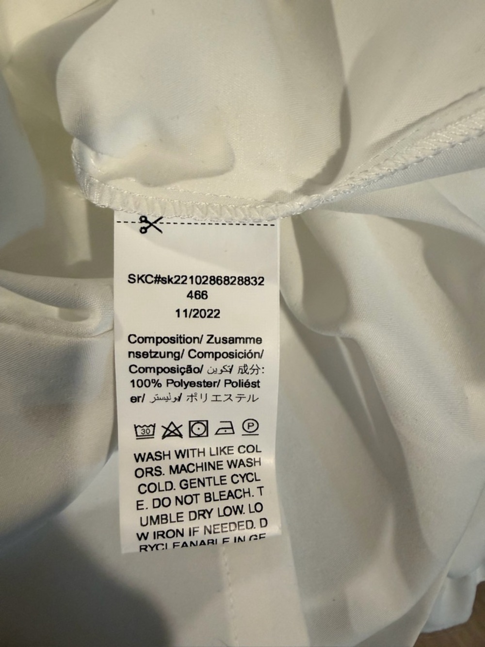 SHEIN White Ruffle Collar Button-Front Top - Picture 8 of 9